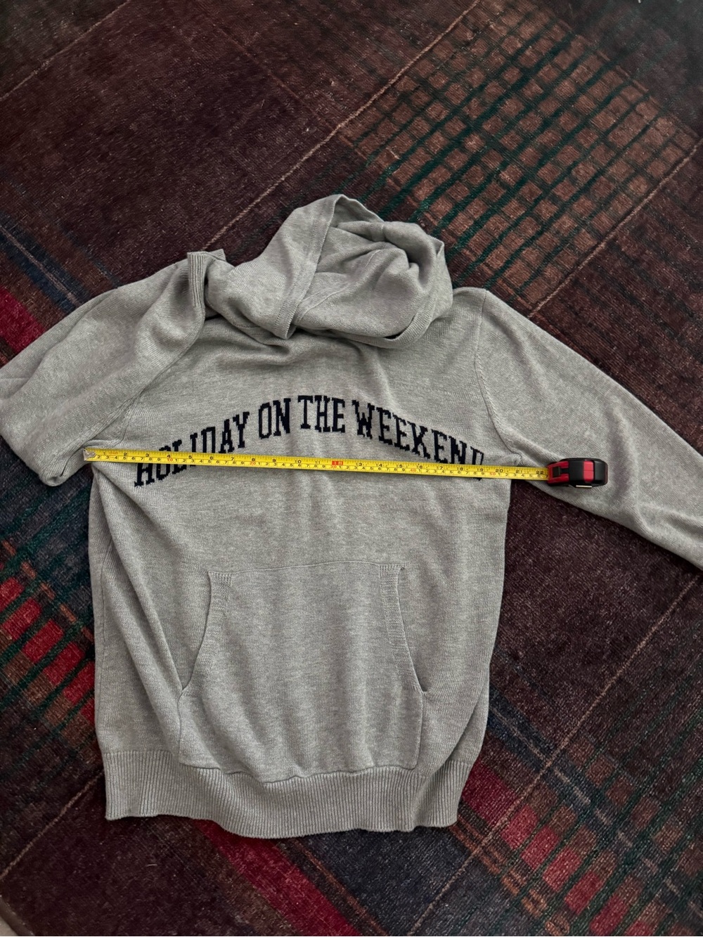 Gray knit 'Holiday On The Weekend' Pullover Hoodie